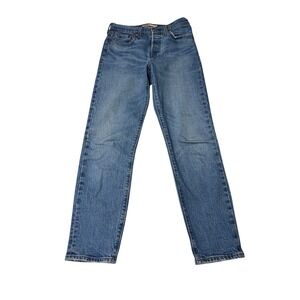 Levis Premium Big E Wedgie Straight Jeans Blue Medium Wash  Womens 26X27